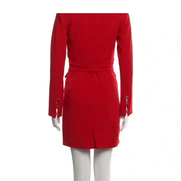 Jonathan Simkhai Red Staple Sleeve Compact Mini Sheath Dress Size Medium - Picture 4 of 16
